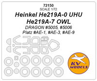 Heinkel He219A-0 UHU / He219A-7 OWL  (DRAGON #5005, #5006 / Platz #AE-1, #AE-3, #AE-9) + wheels masks - Image 1