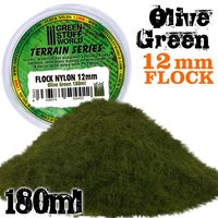 Static Grass Flock 12mm - Olive Green - 180 ml - Image 1