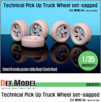 Technical Pick up Truck Sagged wheel set (for Meng 1/35) - Restocked