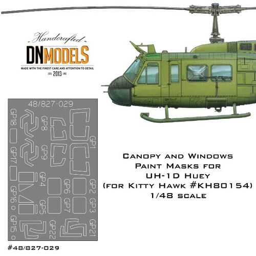 Paint Masks For UH-1D Huey Helicopter - Canopy And Windows - Image 1